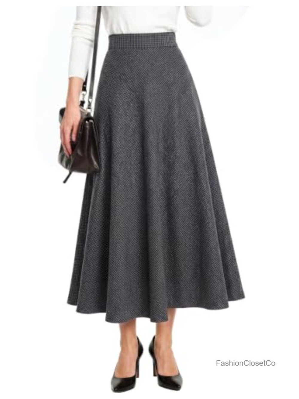 High Waisted Plaid A-Line Skirt with Pockets